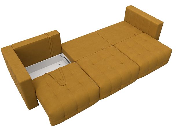 Диван прямой Лига-052 НПБ Лонг Велюр желтый - Вид 9