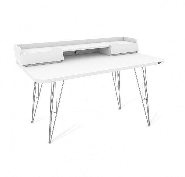 Стол рабочий Sheffilton SHT-TU10/TT31 120/65 ЛДСП хром лак/белый шагрень - Вид 2