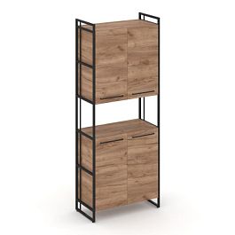 Rift Шкаф 5 ниш широкий RF.SS-52 Дуб Табак/Металл Черный 420*396*2010 - Фото предпросмотра