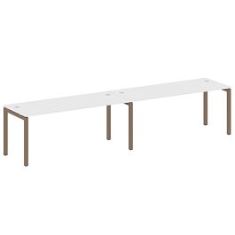 Metal System Quattro Р. ст. на 2 раб. места на П-образном м/к 50БП.СМ-2.5 Белый/Мокко металл 3600*720*750 - Фото предпросмотра