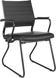 Кресло Бюрократ CH Balance-AV Line черный экокожа полозья металл - Фото предпросмотра