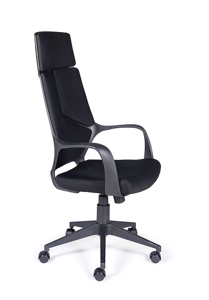 Кресло офисное / IQ / (full black) черный пластик / черная ткань - Вид 3