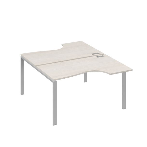 Рабочая станция (2х140) каркас UNO со столами Классика A4 А4 Б1 184 БП дуб / металлокаркас серый - Вид 1