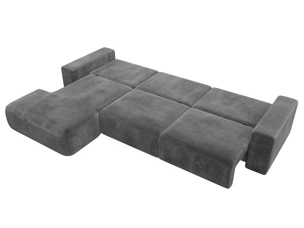 Диван угловой Лига-036 НПБ Классик Лонг левый угол Велюр серый - Вид 10