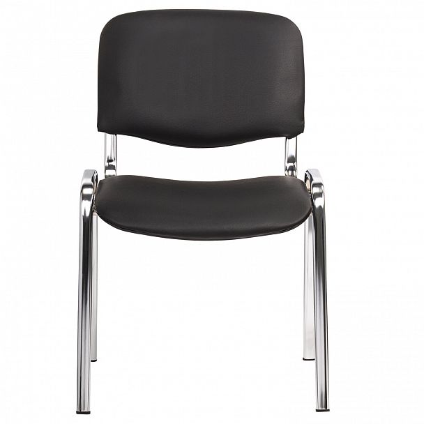 Стул для персонала и посетителей "ИЗО", хромированный каркас, кожзам черный Z-11, К3 - Вид 4