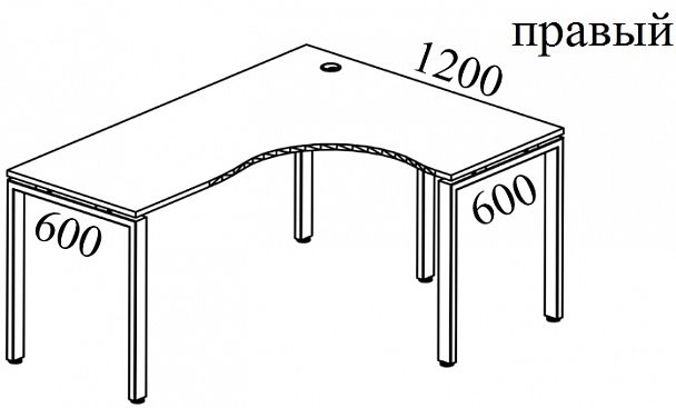 Стол "Metal System" БП.СА-3 белый - Вид 3