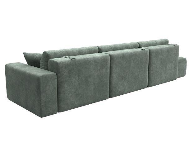 Диван прямой Лига-036 НПБ Модерн Лонг подлокотник справа Велюр зеленый - Вид 6