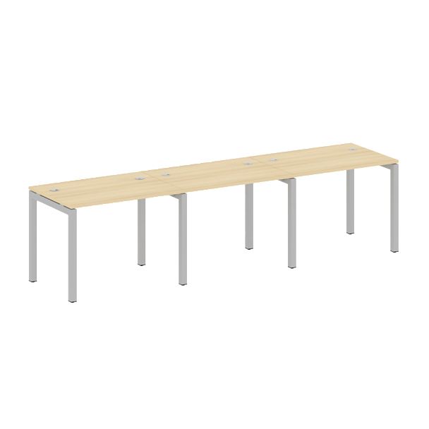 Metal System Quattro Р. ст. на 3 раб. места на П-образном м/к 50БП.СМ-3.1 Акация/Серый металл 3000*720*750 - Вид 1