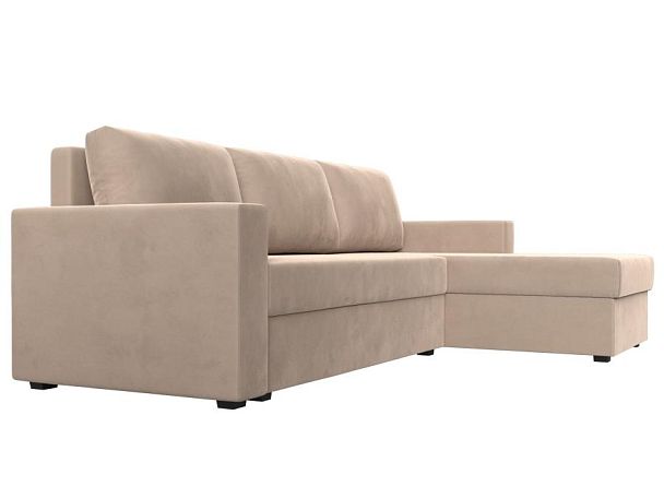 Угловой диван Траумберг Лайт правый (полностью велюр бежевый) - Вид 3