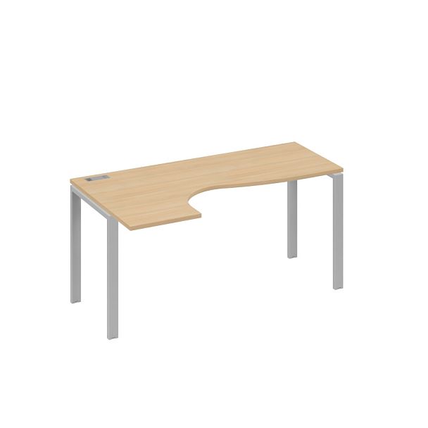 Стол эргономичный левый "Классика" на металлокаркасе UNO A4 А4 Б1 035 БП натуральный дуб / металлокаркас серый - Вид 1