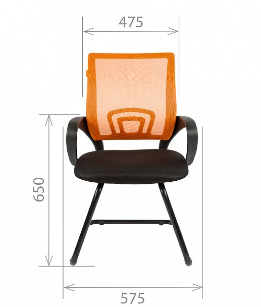 Кресло CHAIRMAN 696V, ткань TW/сетчатый акрил, оранжевый - Вид 4