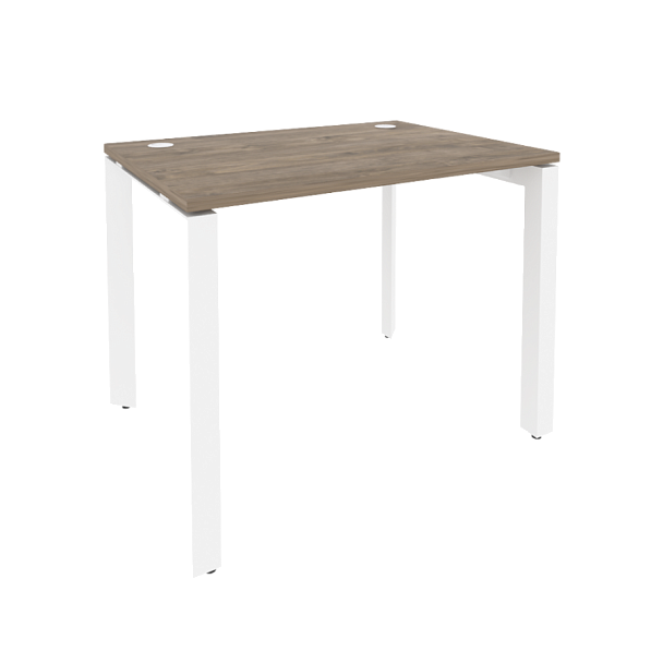 Onix Стол рабочий на П-образном м/к O.MP-SP-1.7 Тиквуд темный/Белый металл 980*720*750 - Вид 1