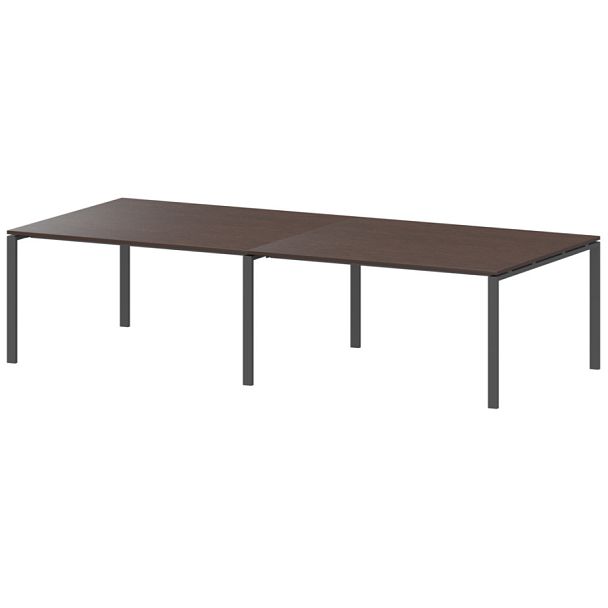 Стол на металлокаркасе для заседаний АМП-280 Дуб венге/Антрацит 2800x1236x760 Арго-М - Вид 1