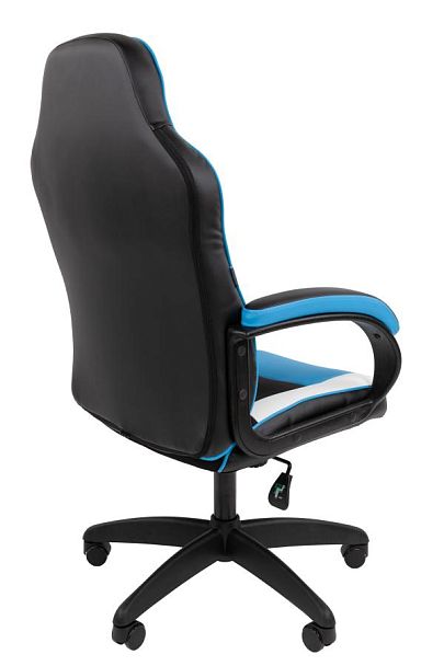 Кресло Chairman game 17 Россия экокожа черный/голубой/белый - Вид 4