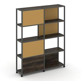 Shelf Mobile Стеллаж 5 уровней 2 секции VR.LT-STK-515.12 Дуб Мали/Металл Антрацит/W-31 2370*400*2000 - Фото предпросмотра