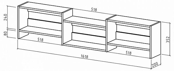 Полка навесная Лайт-43 - Вид 2