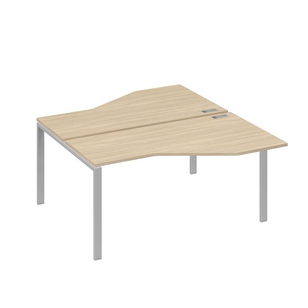 Рабочая станция со столами (2х160) Техно на каркасе UNO A4 А4 Б1 188 БП дуб скандинавский / металлокаркас серый - Вид 1