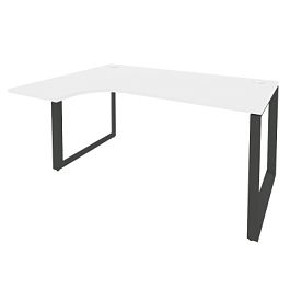 Onix Стол эргономичный левый на О-образном м/к O.MO-SA-4 (L) Белый бриллиант/Антрацит металл 1580*1180*750 (800/460) - Фото предпросмотра