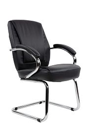 Офисное кресло Chairman 794V Россия хром экокожа черный - Фото предпросмотра