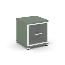 Concept Шкаф 1 узкая секция, 1 ниша CN.STU-113 RPW W Кобо/Металл Белый/Прозрачный 420*420*450 - Фото предпросмотра