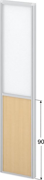 Модуль комбинированный "Мобильные офисные перегородки «Логика»"  ПК-ЛГ-МДК200х44/90П/Д-В1-534 белый - Вид 1