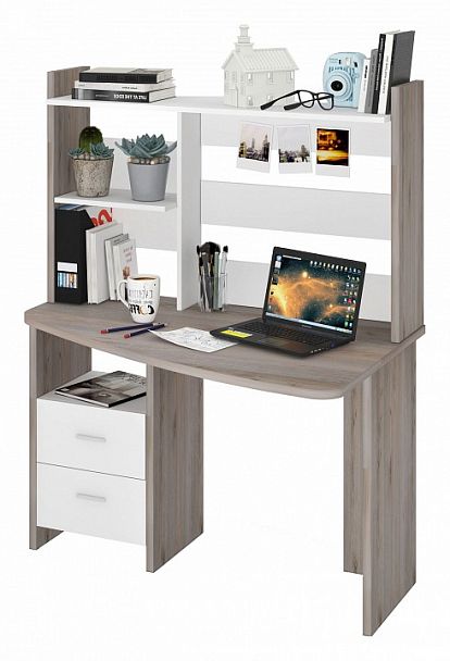 Стол компьютерный Домино Лайт СКЛ-Крл 120+НКЛ-120 Белый/Нельсон правый - Вид 2