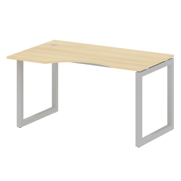 Metal System Quattro Стол криволинейный левый на О-образном м/к 50БО.СА-2 (L) Акация/Серый металл 1400*900*750 - Вид 1