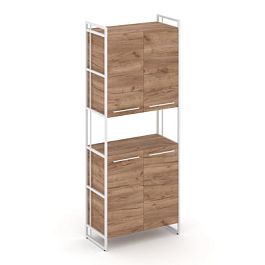 Rift Шкаф 5 ниш широкий RF.SS-52 Дуб Табак/Металл Белый 420*396*2010 - Фото предпросмотра