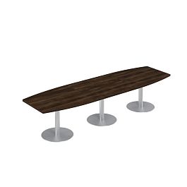 Стол для переговоров на опорах-колоннах Борн В 327 дуб ристретто - Фото предпросмотра