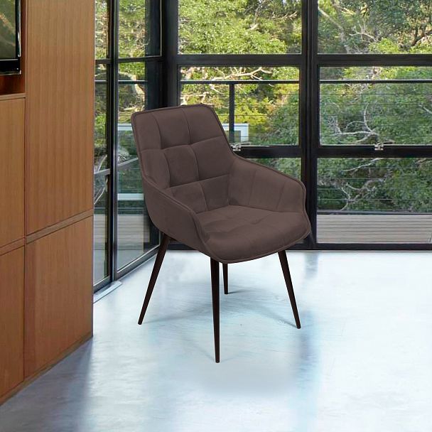 Стул Capri  поворотный 360 градусов, бархат антрацит 14 / опора конус - Вид 2