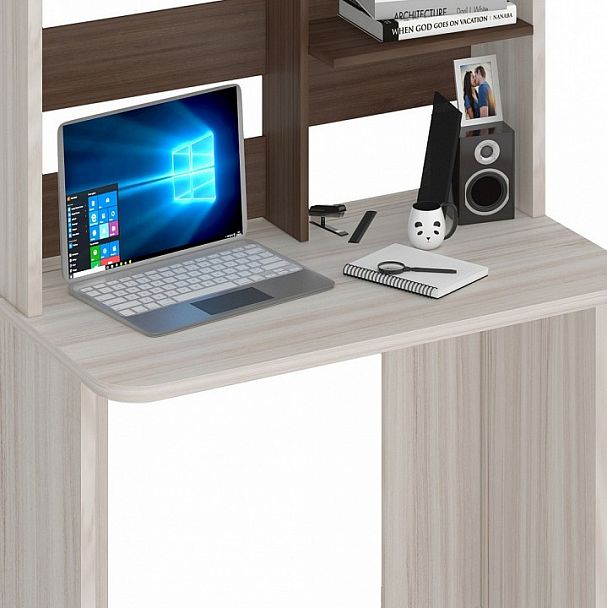 Стол компьютерный Домино Lite СКЛ-Прям100Р+НКЛ-100 Карамель/Шамони - Вид 2