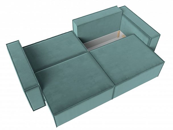 Диван прямой Куба (полностью велюр бирюзовый) - Вид 8