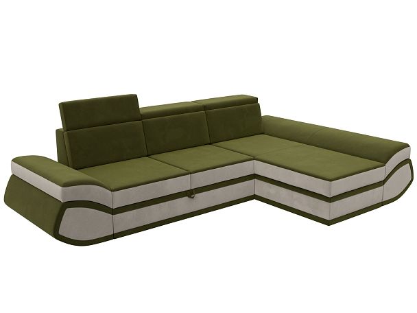 Диван угловой Лига-032 правый угол Микровельвет зеленый - Вид 5