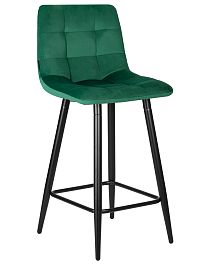 Стул полубарный DOBRIN OLIVIA (черные матовые ножки, зелёный велюр (108-64)) - Фото предпросмотра