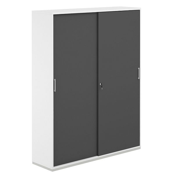 Шкаф-купе 5 ур. 1438х400х1833 / корпус: белый, топ/дно: белый, фасады: антрацит / Аллегро / Allegro - Вид 1
