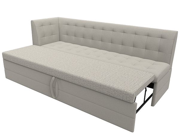 Диван кухонный Бриз с углом слева Рогожка бежевый - Вид 7