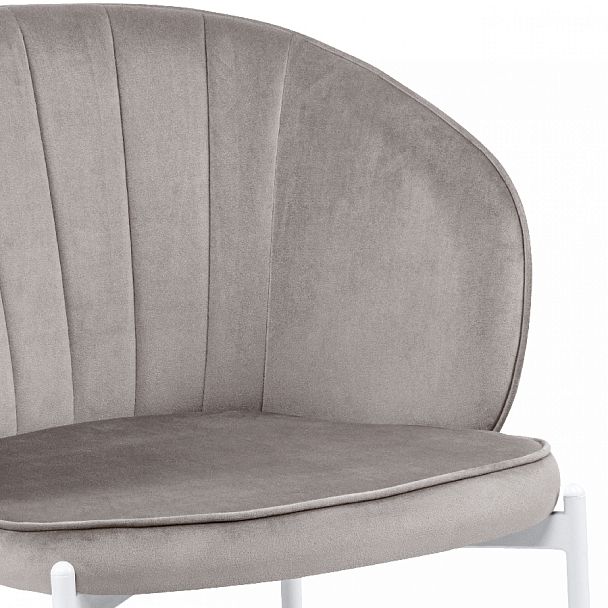 Комплект кухонных стульев Миэль светло-серый велюр/белый, 2 шт. - Вид 8