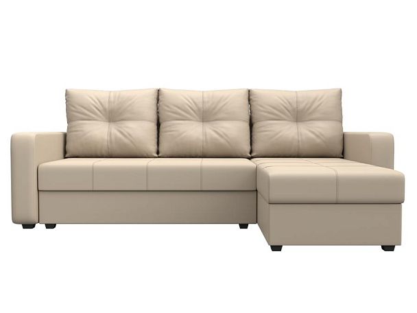 Диван угловой Ливерпуль Лайт правый угол Экокожа бежевый - Вид 2