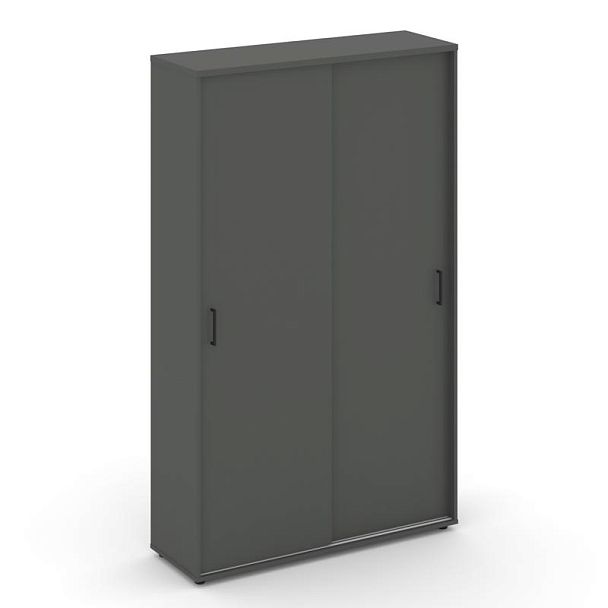 Стайл Проджект Шкаф-купе с полками SN.SHK-001 Антрацит/Черный Ручки 1200*400*1982 - Вид 1