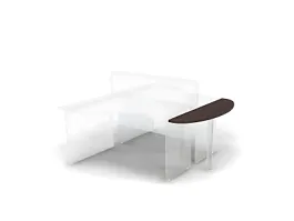 БЕРЛИН / BERLIN Приставной элемент для 2 столов с перегородкой (без опоры) 1300х400х28 Венге - Фото предпросмотра