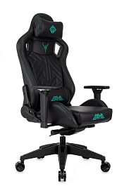 Кресло игровое Knight Titgame черный экокожа с подголов. крестов. пластик - Фото предпросмотра