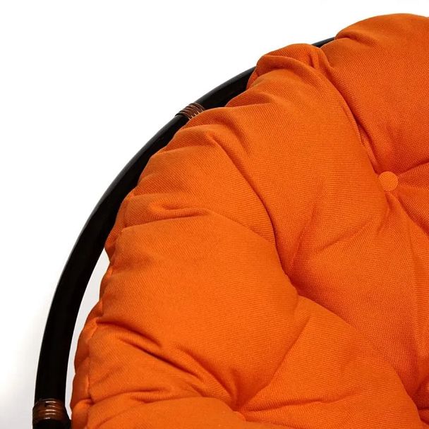 Кресло-качалка Папасан/Papasan (W 23/01 B) /с подушкой/Antique brown (античный черно-коричневый) - Вид 6