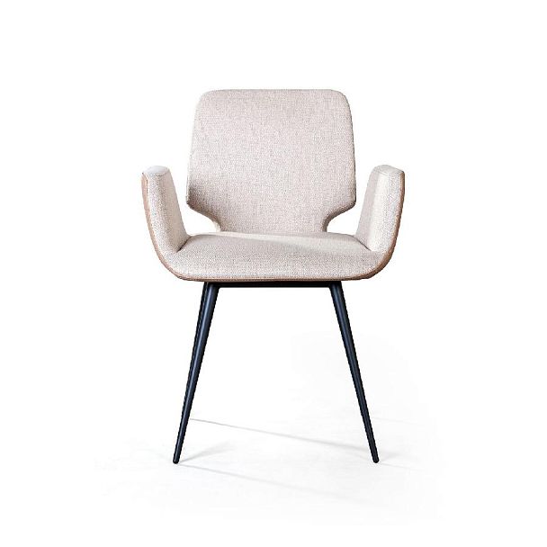 Стул с подлокотниками Adam, рогожка комби бежевый - Вид 2