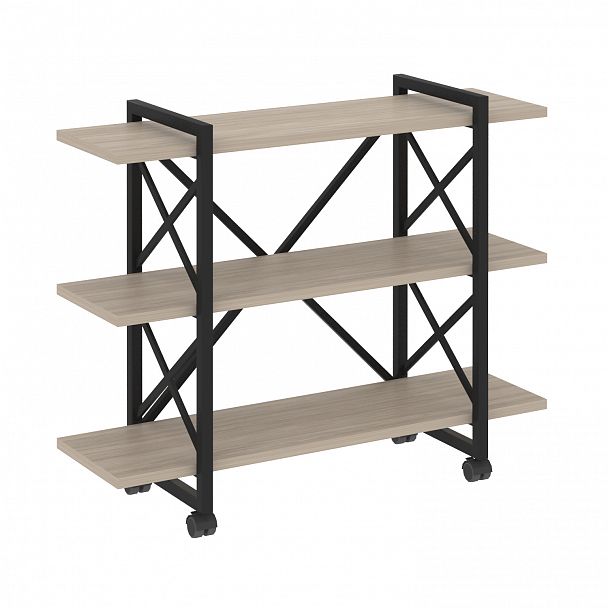 Стеллаж на колесах "Loft" VR.L-MST.K-3.8V дуб аттик/черный - Вид 1