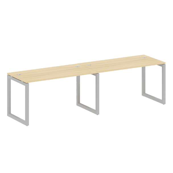 Metal System Quattro Р. ст. на 2 раб. места на О-образном м/к 50БО.СМ-2.3 Акация/Серый металл 2800*720*750 - Вид 1