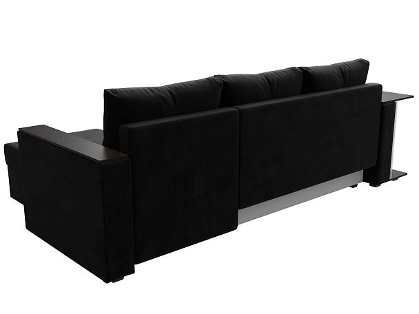 Угловой диван Атланта Лайт правый (полностью велюр черный) - Вид 6