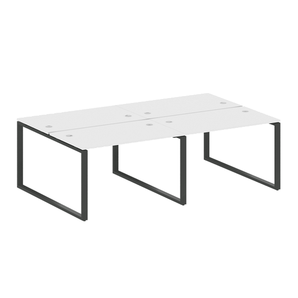 Metal System Р. ст. на 4 раб. места на О-образном м/к БО.СМ-4.2 Белый/Антрацит металл 2400*1475*750 - Вид 1