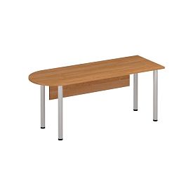 Стол полукруглый хромированные опоры МХ с экраном ДСП Формула МХ ФР 2113 ольха европейская - Фото предпросмотра