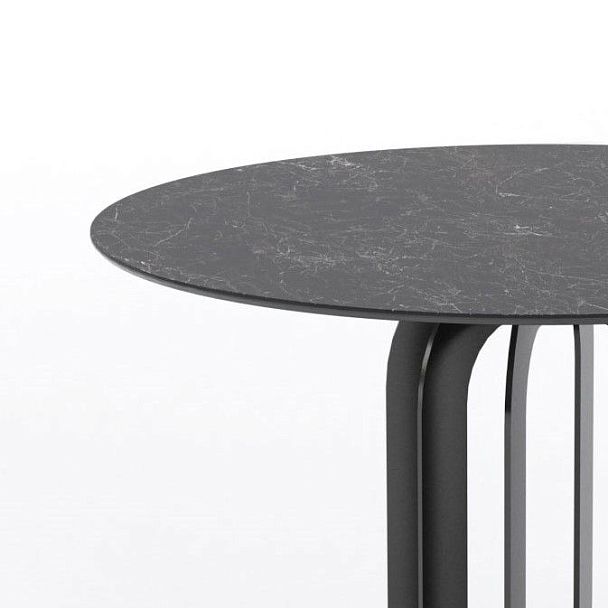 Стол круглый Castro 120, керамика матовая, черная - Вид 2