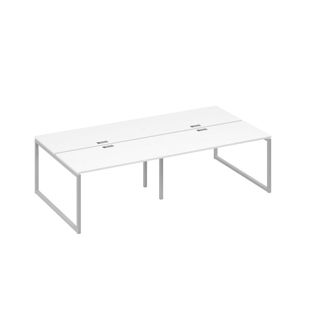 Станция (4х140) на металлокаркасе QUATTRO рабочая A4 А4 Б4 174-2 БП белый премиум / металлокаркас серый - Вид 1